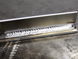 A piece of TIG welded aluminium