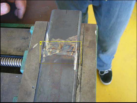 MIG welding example on metal tube